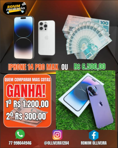 iPhone 14 Pro Max 256GB ou R$ 6.500,00 no PIX